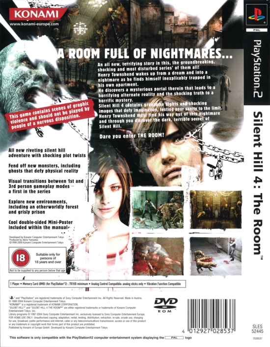 Silent Hill 4: The Room PS2 Sony PlayStation 2 Konami 2005 Horror